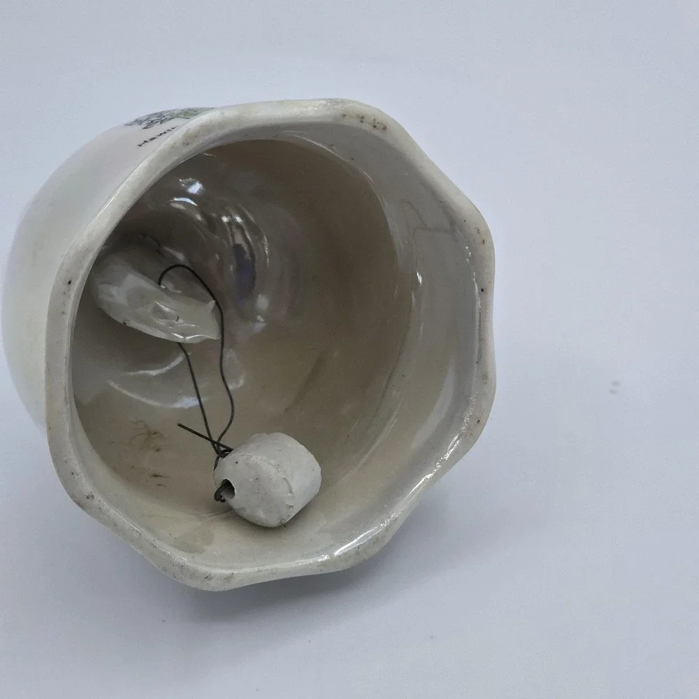 Missouri State Bird Bluebird Hawthorn Souvenir Iridescent Porcelain Ceramic Bell